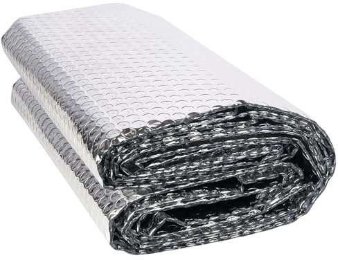 Double Reflective Bubble Foil Insulation Foam, Aluminum Foil Thermal Insulation Radiant Barrier for Windows, Garage Door, RV, Roof (47N X 15FT)
