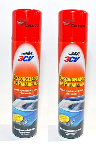 Todo Cultivo Descongelador de Parabrisas y Lunas instantaneo. Spray 520 ml (Pack de 2uds). Elimina el Hielo rapidamente sin Volver a aparecer.