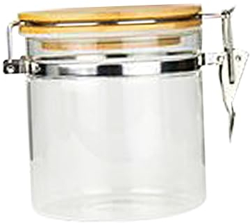 Milisten Recipiente Hermético De Vidrio Con Tapa De Bambú Para Almacenar Alimentos y Té 720 Ml
