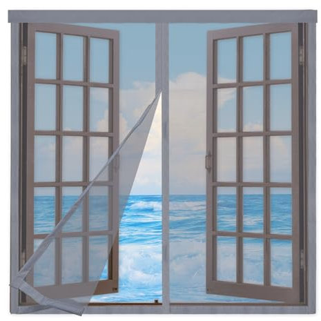 Zanzariera Magnetica 120x240cm per Finestra Scorrevole con Magneti - per Tenere Fuori Insetti, Mosche e Zanzare - Grigio