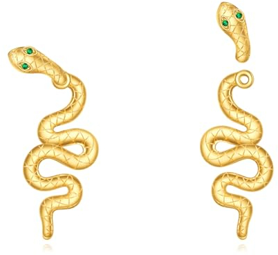 POPLYKE Schlange Ohrstecker für Damen Vergoldet Sterling Silber Schlange Ohrringe Schlange Schmuck