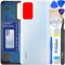 LUVSS Tapa Trasera Vidrio para Xiaomi Redmi Note 10 Pro Cubre Bateria Reemplazo Kit de Reparación (Azul)