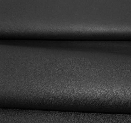 Tessuto in ecopelle per tappezzeria, 140 cm x 50 cm (Made in Europe) pelle sintetica morbida al tatto per artigianato, mobili, divano, seduta, sedie, borse (nero)