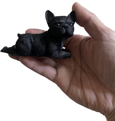 TALKLEK Niedliche französische Bulldogge Statue, kleine französische Bulldogge aus Kunstharz, Dekoration, Schlafzimmer, Büro, Dekoration, Bulldogge, Skulptur, Gedenkgeschenk, Sammlerstück