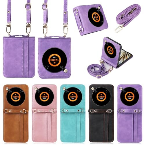 ZTE Libero Flip/Nubia Flip Hülle [Brieftasche] [Schultergurt] [Kartenschlitze] [Praktische Tasche] Kompatibel mit ZTE Libero Flip/Nubia Flip Smartphone(Lila)