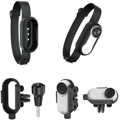 AILENICE 360 GO 3/ GO 3S Camera Multifunctional Silicone Strap + Mount Adapter for Insta360 GO 3 / GO 3S Drone Mount Wristband Backpack Stripe Bicycle Strap Cat Collar Tripod Mount ect., Black