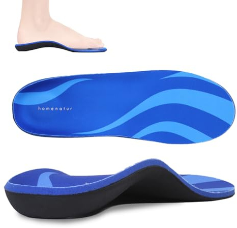 HOMENATUR Plantillas Fascitis Plantar con Arco de 3,5 cm, Talla 41-43 | Un par con soporte de arco para pies planos o cavos, diseñado para aliviar la presión y mejorar la comodidad al caminar.