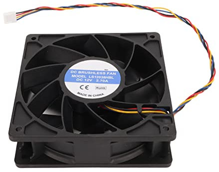 Ventilateur de Refroidissement Haute Performance 12cm, 6000 TR/Min, 12V, 4 Broches DC, Balais, PWM, Noir, pour Tour D'ordinateur, Caméra, Serveurs