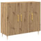 vidaXL Sideboard in Artisan Eiche 90 x 34 x 80 cm mit goldenen Griffen. Perfekte Lösung für Stauraum im Esszimmer.