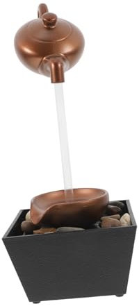 ibasenice Fuente De Agua Pequeña para Interiores con Cascada Led Relajante para Escritorio, Fuente De Sobremesa Compacta USB Decorativa para Oficina y Hogar Color Dorado