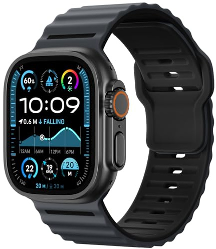 Mastten Sports Straps Compatible with Apple Watch Series 10 Strap 46mm 45mm 44mm 49mm 42mm Men - Waterproof Breathable Soft Silicone Band for iWatch Ultra 3 2 1 Series 11 10 9 8 7 SE 6 5 4 3 2 1
