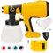 TALOEYH - Pulverizador de pintura inalámbrico compatible con batería Dewalt de 18 V/20 V, pistola eléctrica HVLP con 4 tamaños de boquilla, 3 patrones de pulverización, para vallas, cobertizos