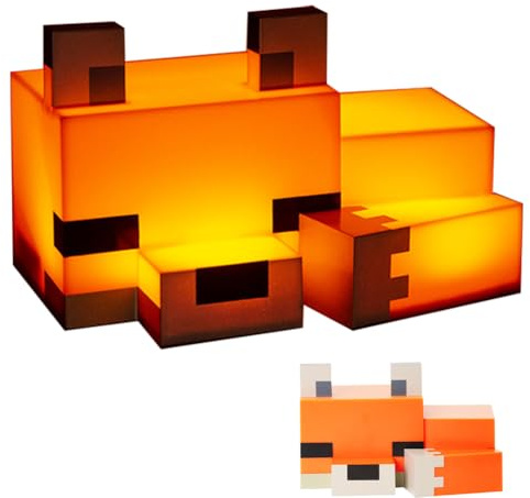 OVLENG Fuchs Nachtlicht Mcraft - Craft Fuchs-Lampe Wiederaufladbare Nachtlampe 7 Zoll, USB-C für Nachttischlampe für Wohnzimmer, Gaming, Studio, Zimmer, Geschenk für Jungs