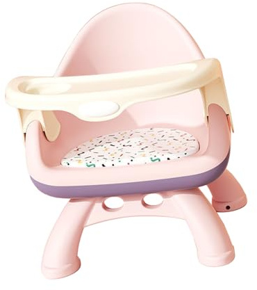 Generic Verstellbarer Fütterungssitz für Kleinkinder, Sicherer und Bequemer Esszimmerstuhl für Neugeborene für Babys und Kleinkinder, Stabiler PVC-Fütterungssitz für zu Hause (PINK)