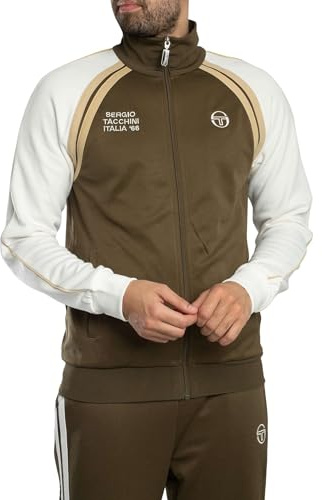 Sergio Tacchini Herren Ghibli Davis Trainingsjacke, Dark Olive/Gardenia/Mojave Desert, XXL