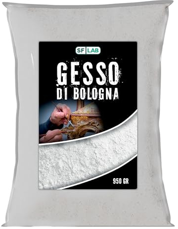 STEXFIT Gesso di Bologna in Polvere, Gesso per Doratori e Pittura, Confezione da 950 Grammi