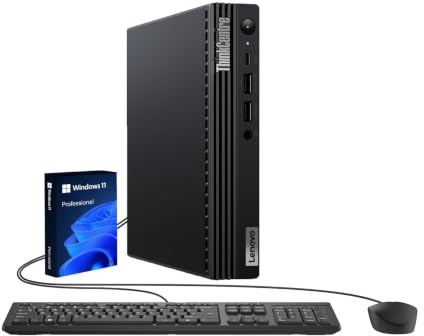 Lenovo ThinkCentre M80q Mini Tiny PC de sobremesa, Intel Core i5-10500, 8 GB de RAM, SSD de 512 GB, Teclado QWERTY Estadounidense, WiFi, Bluetooth, Windows 11 Pro (reacondicionado)