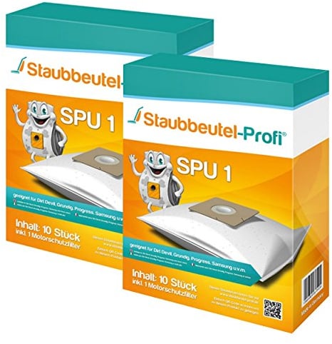 20 Staubsaugerbeutel geeignet für Grundig Bodyguard VCC 4950, Progress PC 22 CUP, PC 3106, PC 3700 ... 3799, SPU1 von Staubbeutel-Profi® kompatibel mit Swirl DD9 / Y101 / Y191 / Y201 / Y50 / Y93 / Y95