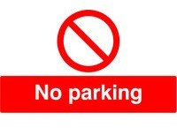 SIGNSLAB ML01929R Safety Sign No Parking, PVC, 300 mm x 500 mm