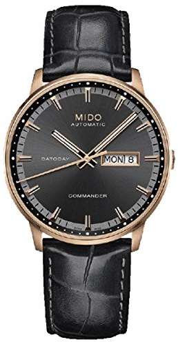 MIDO Herren-Armbanduhr XL Commander Analog Automatik Leder M0164303606180
