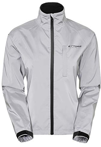 Ettore Damen Radsportjacke wasserdicht atmungsaktiv High-Vis reflektierende Silber - Night Glow - 40 EU, 14 UK