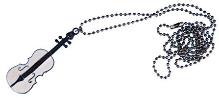 Miniblings Geigenkette Geige Kette Halskette 80cm Violine Musik Kugel Musiker weiß - Handmade Modeschmuck - Kugelkette