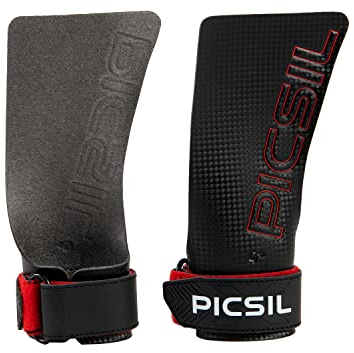 PICSIL RX Manique Carbone pour l’Entraînement en Crosstraining, Gants pour l’Haltérophilie, WODs, Gymnastique, Empêche Les Ampoules et des Déchirures (Rouge NH, G+)