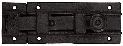 zeitzone Türriegel Schlossriegel Rustikal Schieberiegel Gusseisen Schwarz 20cm