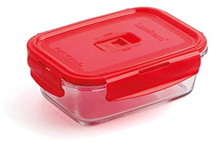 Luminarc Pure Box Hermético Rectangular de 82 cl, Sodo Tensionado, Rojo