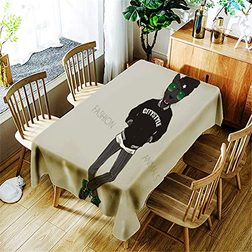 FANSU 3D Tischdecke Abwaschbar, Polyester wasserdichte Rechteckige Pflegeleicht Eckig Halloween Tischtuch Fleckschutz Schmutzabweisend (140 * 180,A)