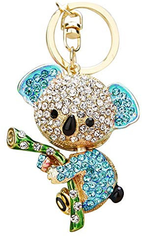Ogquaton Mignon Strass Incrusté Koala Pendentif Porte-clés Porte-clés Voiture Titulaire Sac Charme Nouveau Publié