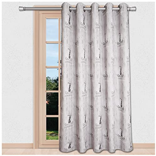 SeGaTeX home fashion Hochwertiger Ösenschal Walden Natur beige-braun Exklusiver Landhaus-Vorhang Chromösen 175 x 70 cm