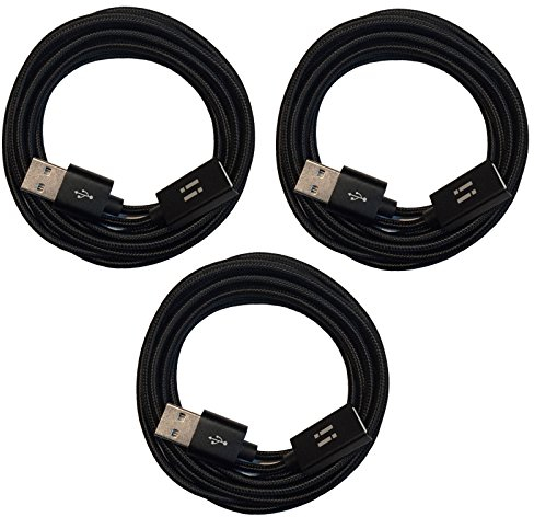 i! - 3X 50cm Premium Nylon USB Verlängerung Verlängerungskabel - A-Stecker auf A-Buchse - schwarz