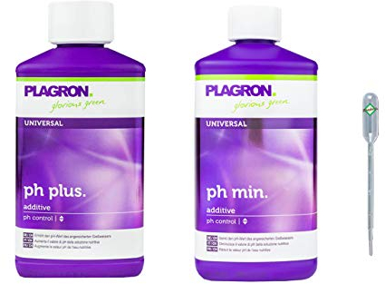 Weedness Plagron pH- Minus 500 ml + pH+ Plus 500 ml im Grow Set - ph-senker Dünger Pflanzen Grow Anbau Indoor Down Granulat Tomaten Rasen Orchideen