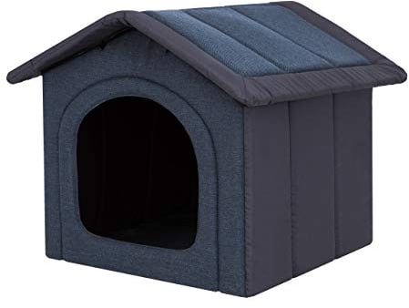 Hundehütte Hundehöhle Hundebett Hundehaus Katzenhöhle mittle L - 52x46 cm Navy blau