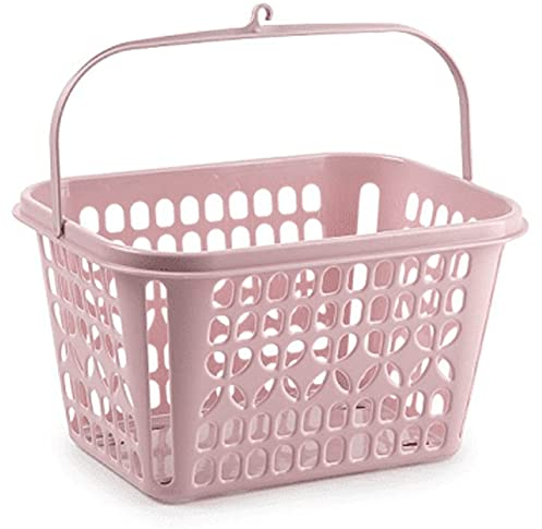 CABLEPELADO - Cesta Pinzas de plastico - canasto - capazo Tender - Cesta para Cuerda - espuerta tendido - capacho para Pinzas - util Secado - Ropa - Color Rosa Claro