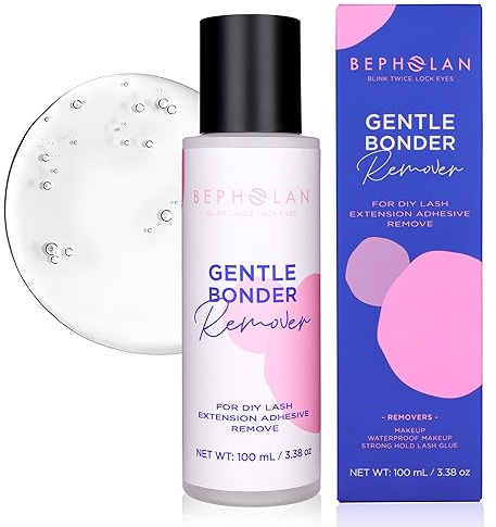 BEPHOLAN Dissolvant de colle à cils 100 ml, dissolvant d'extensions de cils, adhésif professionnel et auto-utilisé, pour les yeux sensibles, le maquillage des yeux et le mascara