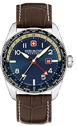 Swiss Military Herren Analog Quarz Uhr mit Leder Armband SMWGB0000506