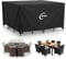 Kipiea Housses Salon de Jardin Exterieur Imperméable, Rectangulaire Housses Table de Jardin Coupe-Vent, 420D Tissu Oxford Bache De Protection Salon de Patio Exterieur, Anti-UV- 147x86x71cm