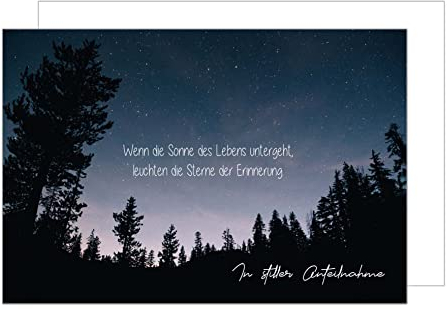 Edition Seidel Premium Trauerkarte mit Umschlag. Beileidskarte Trauer Karte Sternenhimmel Wald Abschied Teilnahme Mitgefühl (T1104 SW023)