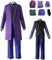 Nezababy Joker Clown Costume Cosplay - Cappotto, Camicia, Giubbotto, Completo Adulto Halloween Deluxe 6 Pezzi Set Accessori