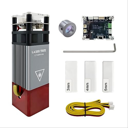 Laser Module Kit 5W with Air Assist,LASER TREE 45mm Fixed Focus Balance Engraving and Cutting Laser Head,450nm Laser Engraver Module Head for Laser Engraver Machine,12V