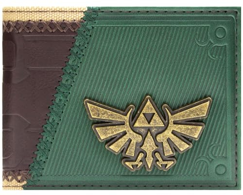 Hyrule The Adventure of Link Tunique Originale des Landes Portefeuille/Porte-Monnaie Bi-Fold ID & Porte-Carte, Marron