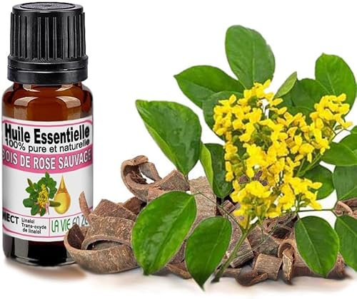 Huile essentielle BOIS DE ROSE SAUVAGE 10 ml - HECT Chémotypée 100% Pure et naturelle | Pour la peau et la détente | La vie en zen
