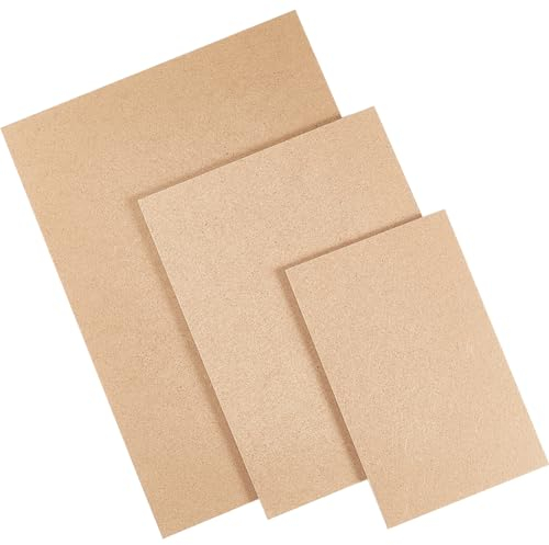 CRASPIRE 3 Sizes Rectangle MDF Wood Boards for Crafts 3mm Thick Medium Density Fiberboard Wooden MDF Board Sheet Chipboard Panels for Clay Drying Board Photo Frame Laser Engraving Painting