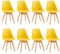 H.J WeDoo 8er Set Küchenstühle Esszimmerstühle Modern Esszimmermöbel,Mit Massivholz Buchenholz Bein und Kissen aus PU-Leder,Gelb