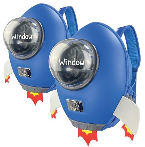 HECKBO 2x Kinder Rucksack Rakete