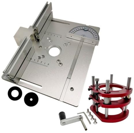 Table de fraisage en aluminium pour défonceuse, plaque d'insertion de table de toupie - Réglage facile de la hauteur - Travail du bois précis