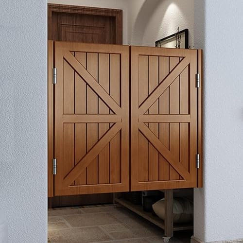 QINGYANG Innen-Café-Schwingtüren, braune Saloon-Türen aus Holz, Cowboy-Schwingtür for Zuhause, Tür, Wohnzimmer, Flur, Halbhohe Tür(W140xH90cm(55 1/8 x35 3/8))