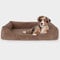 PAW WOW Anton Hundebett | Orthopädisches Hundebett | Hundekörbchen für mittelgroße und große Hunde (Braun, 100x70cm)